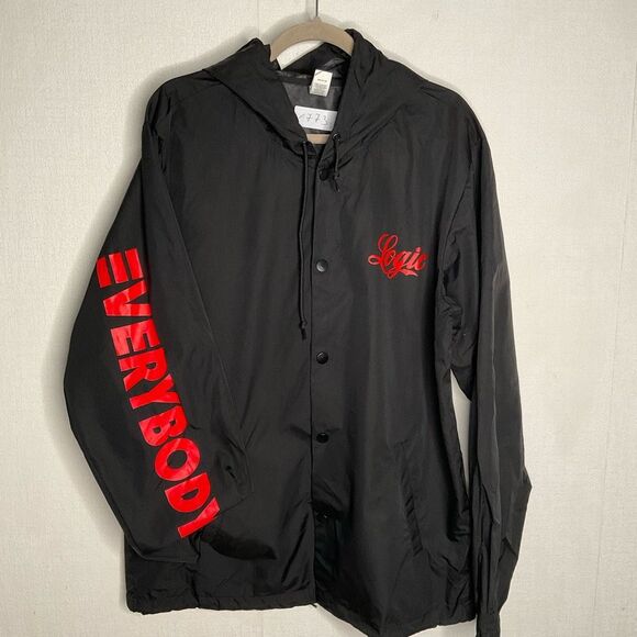 Independent Trading Raincoat Men’s Large Water-resistant Hooded Windbreaker Y2K - Picture 2 of 14